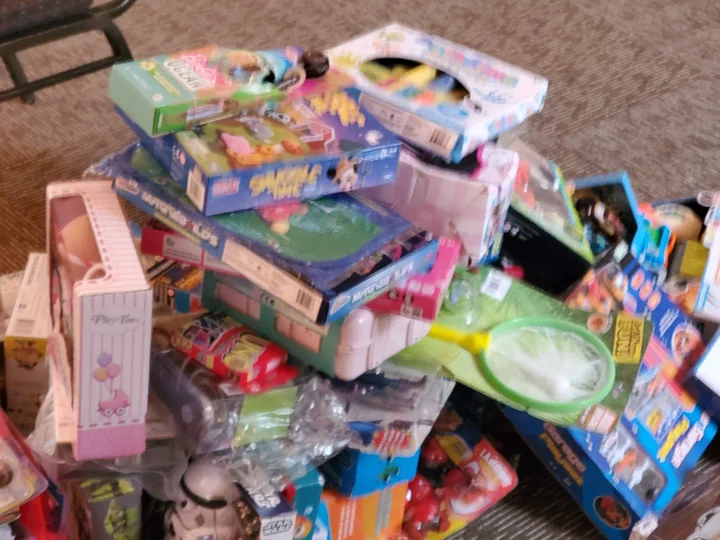Toys and books collected for holiday giving